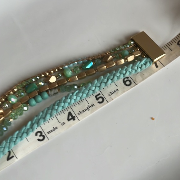 Multi Stranded Leather and Beaded Bracelet - Picture 3 of 7